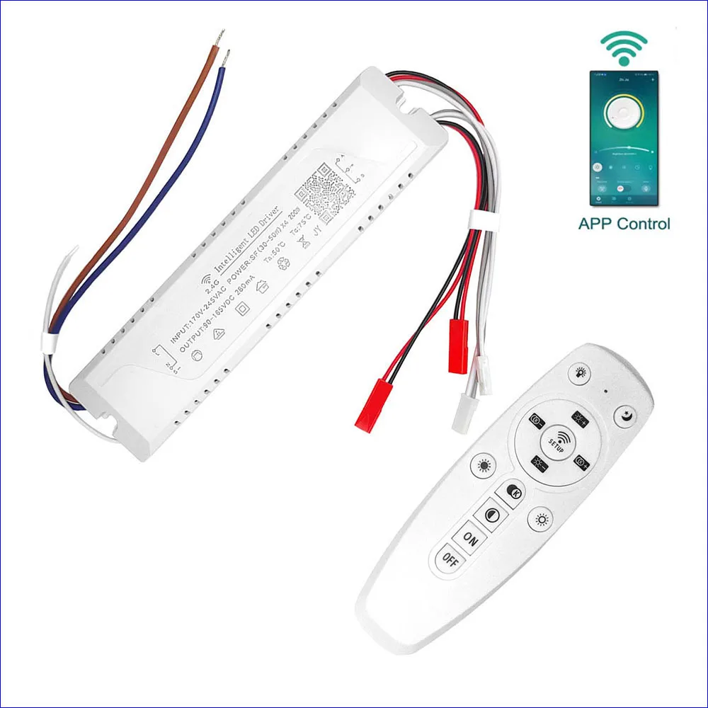 2.4G Intelligent LED Driver Remote Control Power Supply Dimming & Color-Change Transformer Connect to LED Tape (40-60W) X4