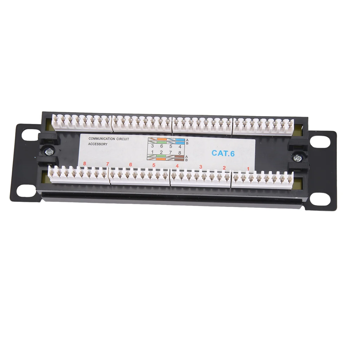 CAT6 8-портовая патч-панель Rack Network 10-дюймовая стойка 1U с розеткой RJ45 для бытовой распределительной рамы