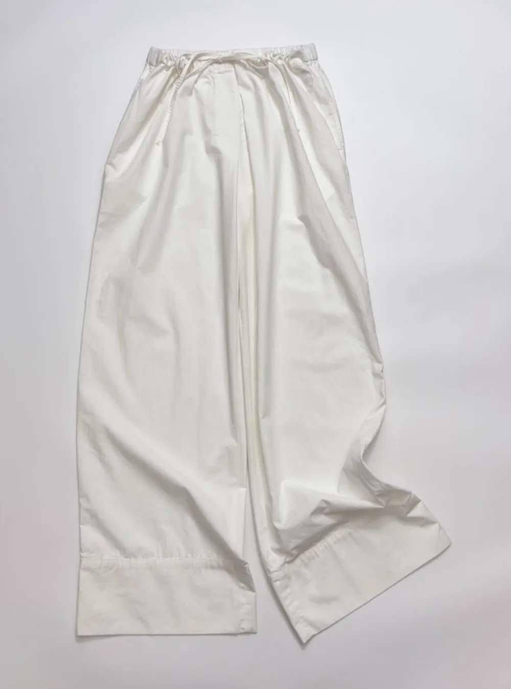 Pure Cotton Wide-edged Trousers Drawstring Wide-leg Pants