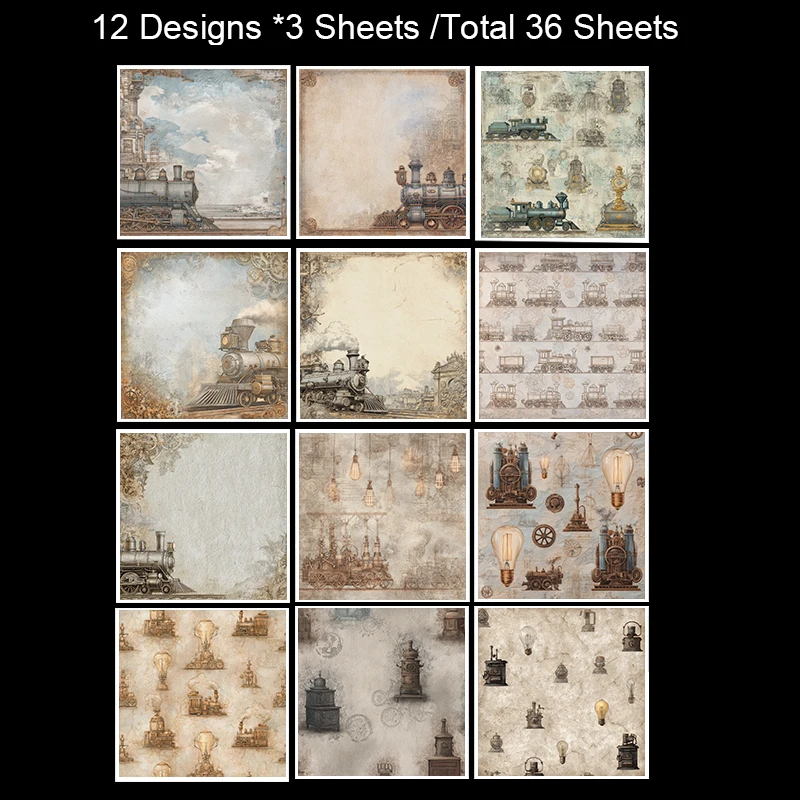 36 Sheets 6"x6" Scrapbook Paper Pack: Starlit Watercolor Splashes – Ignite Scrapbooking, Origami & Cosmic Craft Magic.