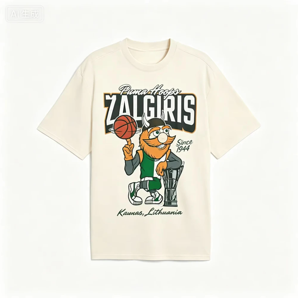 Summer 2026 Zalgiris Kaunas Fanwear Basketball Women's Printed T-shirt Male and Female Fans Gift  Daily Street Wear Short Sleeve