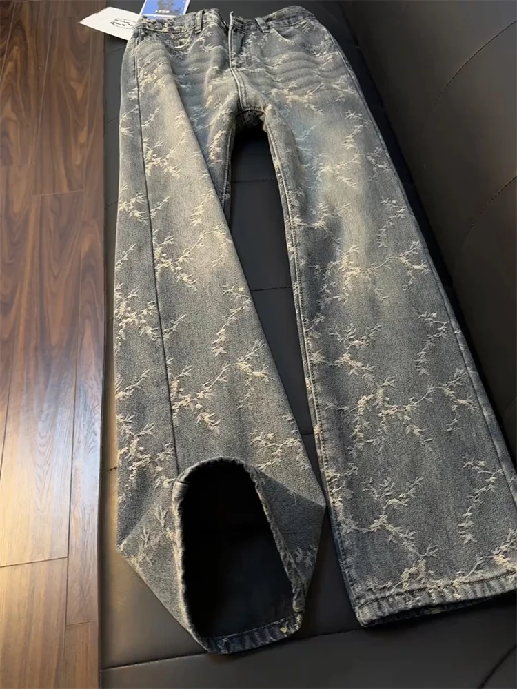 

Мужские джинсы-клеш в американском ретро-стиле, весенние, зауженные, с подкладкой, из денима, молодежные, износостойкие, прямые брюки