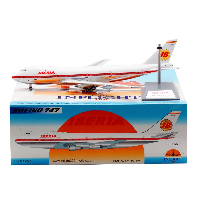 

Diecast 1:200 Scale Iberia B747-200 EC-BRQ Alloy Aircraft Model Collection Souvenir Display Ornaments