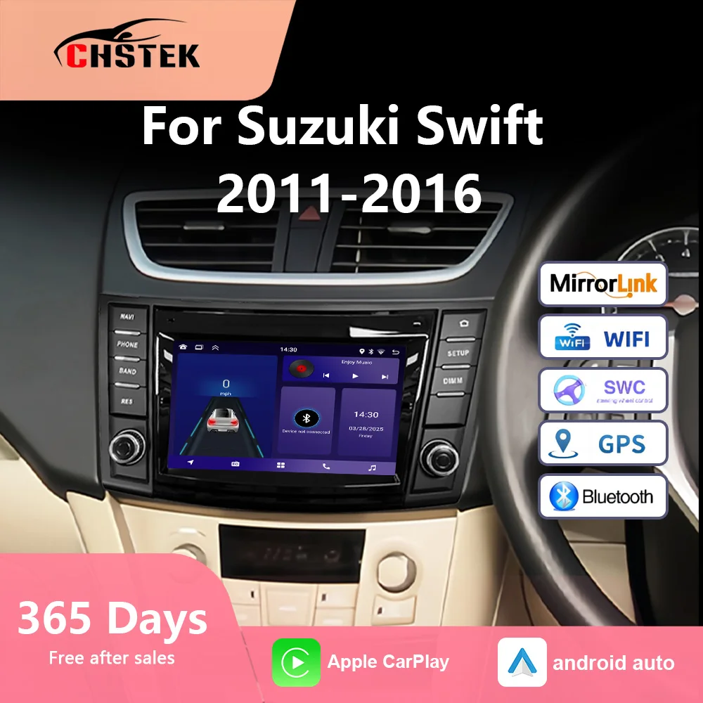 Wireless Carplay Car Radio 4G Bluetooth Multimedia GPS For Suzuki Swift 2011 2012 2013-2016 Android Auto Navigation WIFI CHSTEK