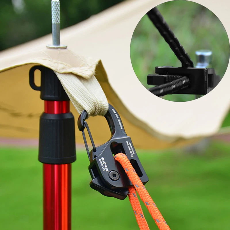 Outdoor Camping Tent Rope Tensioner Awning Wind Rope Tent Rope Rustproof Strong Load-bearing Automatic Locking Clip Hook