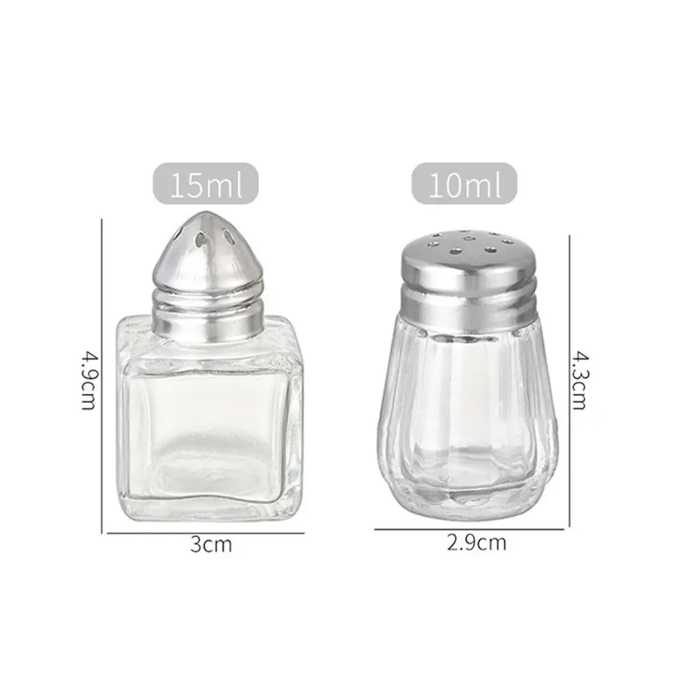 10/15ML New Mini Seasoning Bottle with Lid Storage Container Salt Jar Transparent Glass Kitchen Cooking Tool Spice Jars Outdoor