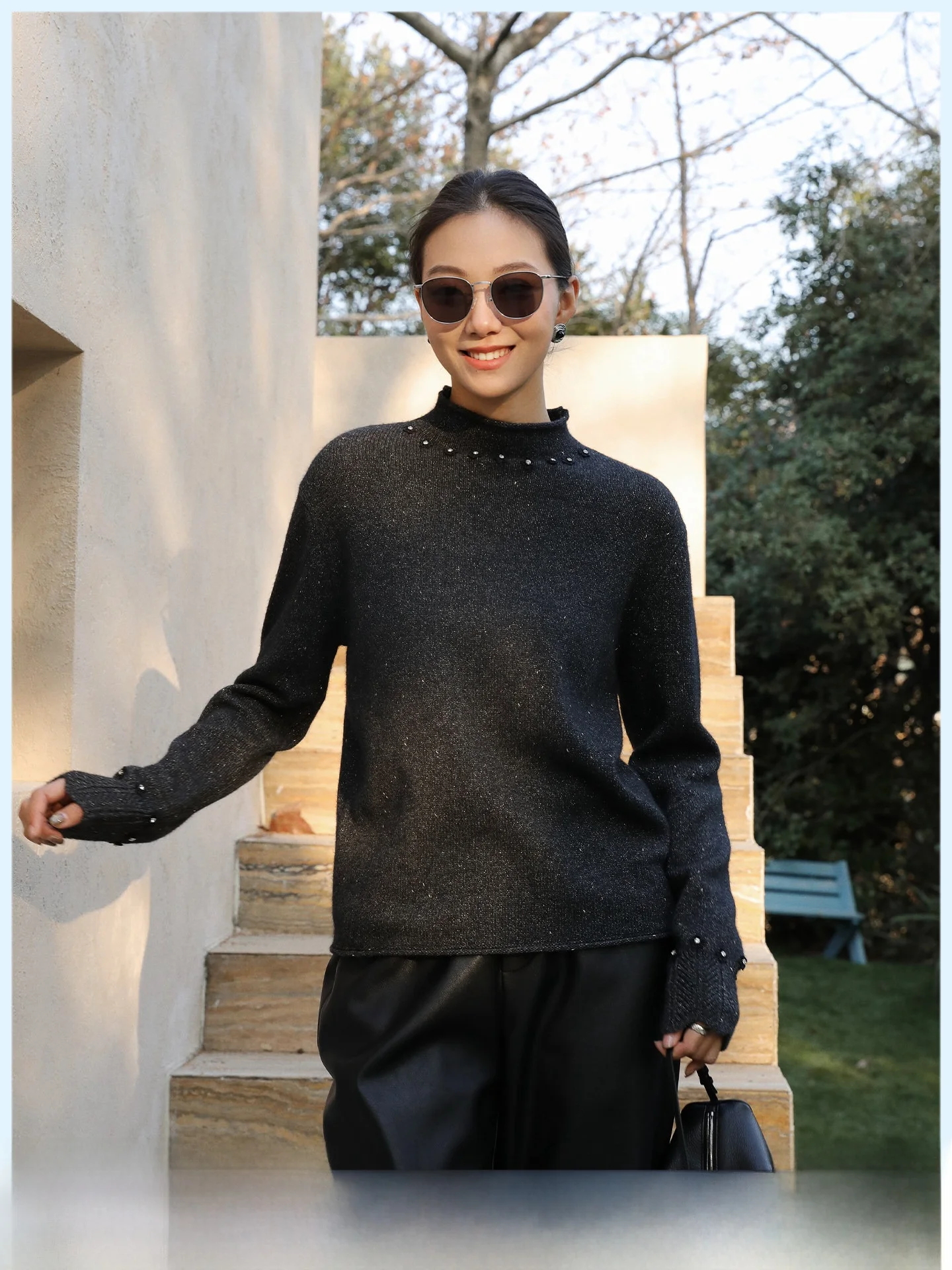 

Heavy-Duty Beaded Knitwear Loose Fit Overhead Women's Style Casual Wear Spring 2026 Fashion Versatile Comfortable Nylon Wool ...