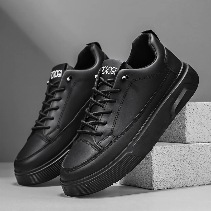 

Белая мужская обувь, новинка весны 2024, мужские повседневные кроссовки для мужчин, удобные модные черные туфли на плоской подошве с нескользящей подошвой из искусственной кожи