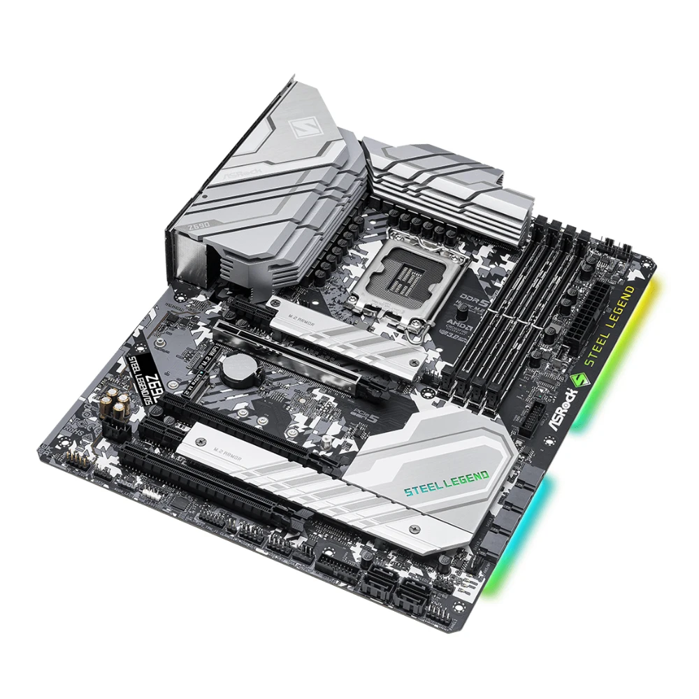 ASRock Z690 STEEL LEGEND/D5 Motherboard LGA 1700 Support i9-14900KF i7-12700K i5-12400F CPU 4xDDR5 M.2 PCIe 5.0 ATX INTEL Z690