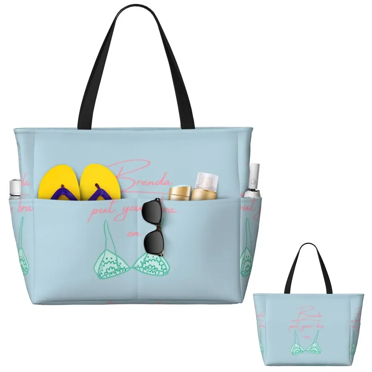 Brenda Put Your Bra On Beach Tote Bag Sport Gym Yoga Duffle Large Tote Bag Women Travel Bag Fitness bag