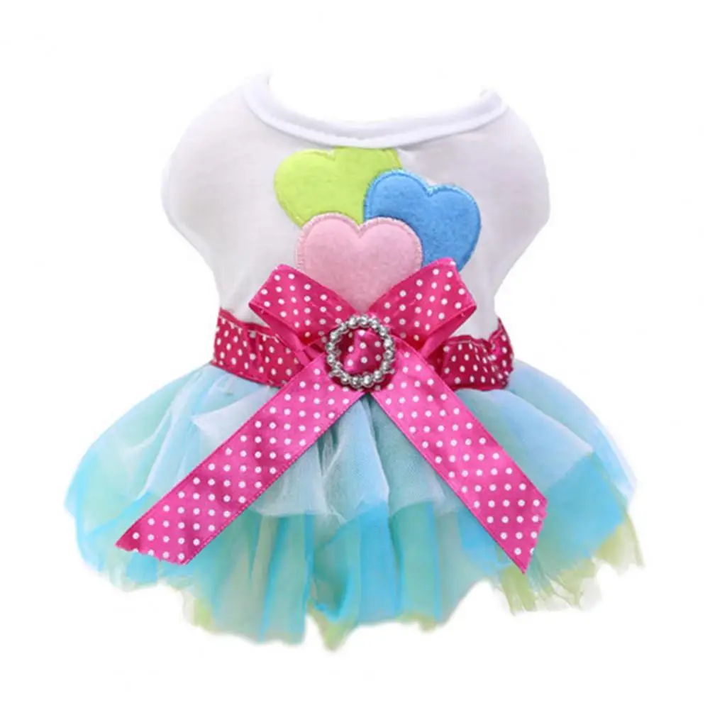 Pet Dress Dog Skirt Eye-catching Breathable Cotton Pretty Bow Knot for Summer