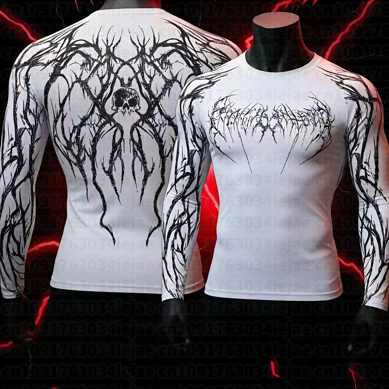 MMA Herren Kid Rashguard Rash Guard Surf Langarm Jiu Jitsu T-Shirt Herren Kompressions-Rashguard – Detail 7