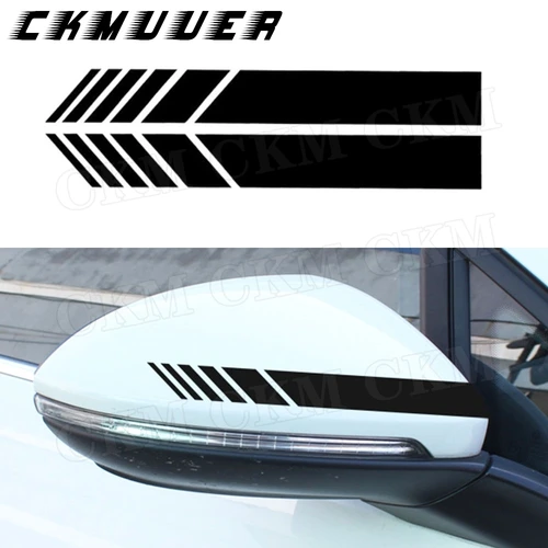 Imagen 1 del producto Pegatina para espejo retrovisor, calcomanía lateral a rayas, pegatina embellecedora de maletero DIY, accesorios exteriores para coche Universal, 2 uds.