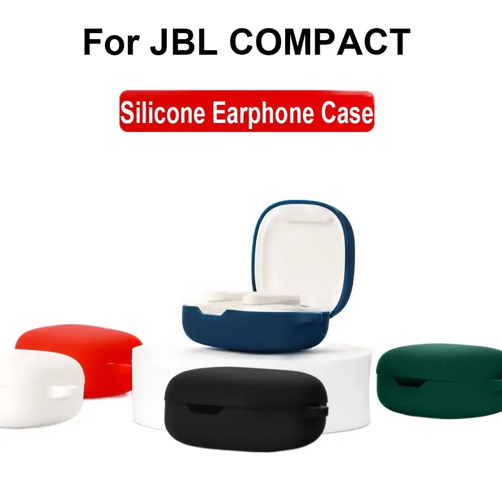 Anti-drop Bluetooth Earphone Protective Case Dustproof Silicone Charging Box Sleeve Washable Soild Color for JBL COMPACT