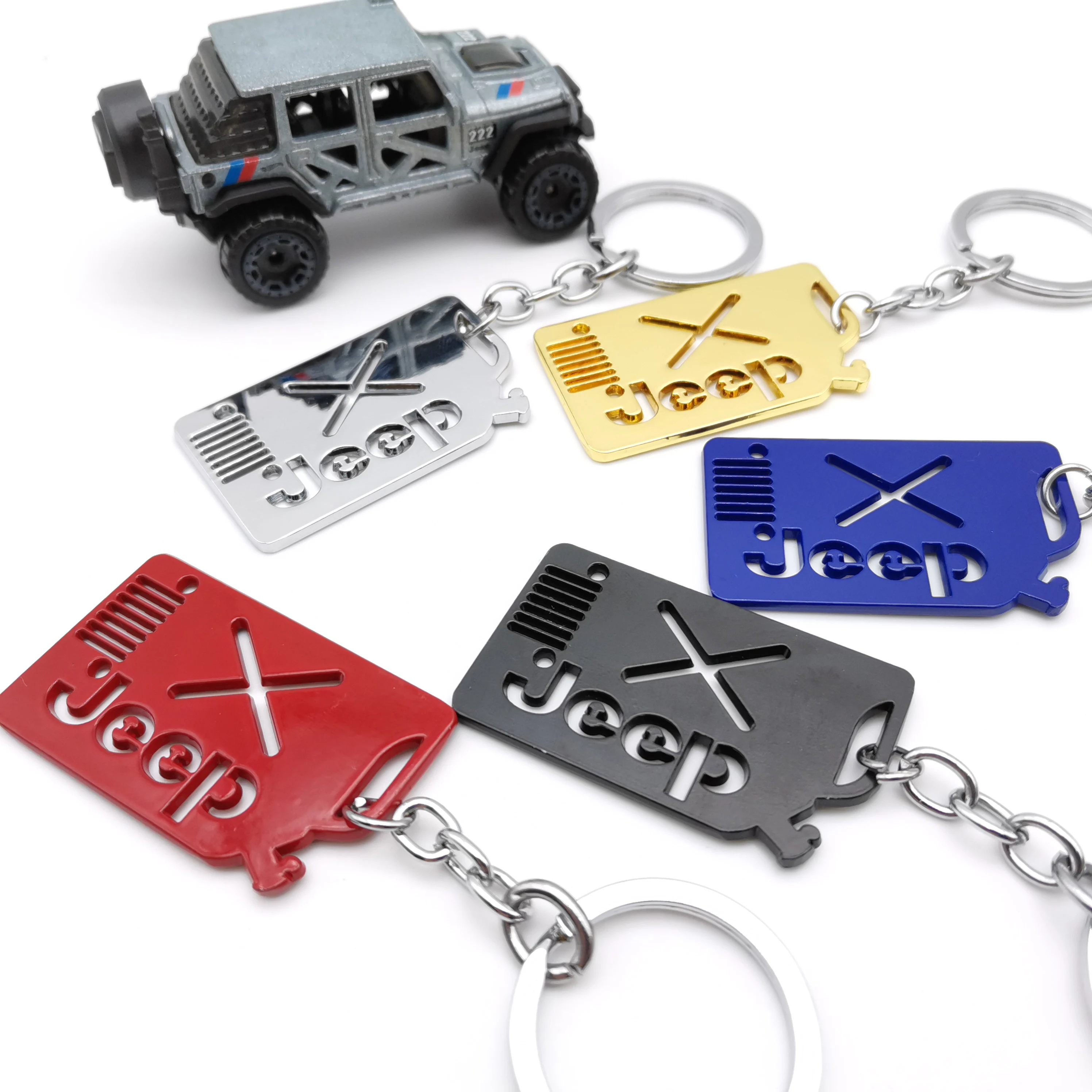 Jeep Keyring Key Chain Mental Alloy Key Holder Jeep Keychain For Jeep Wrangler TJ JK JL Grand Cherokee Keychain Pendant