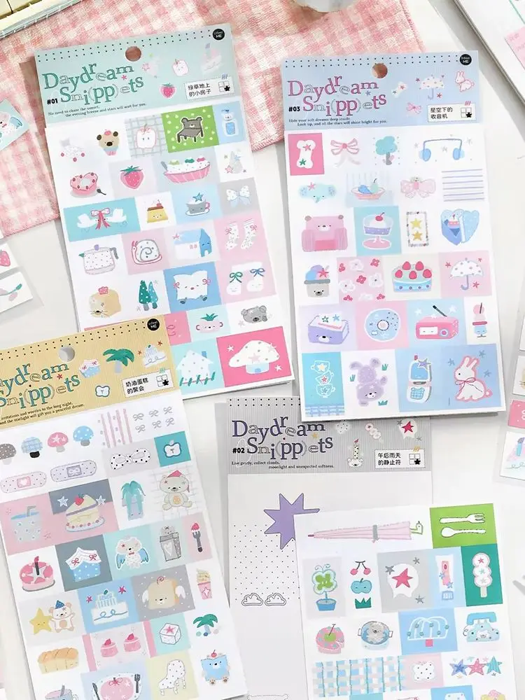 1pcs Cute Creative Icon Illustrations Cute Phone Case and Journal Diy Handbook Material School Office Supplie