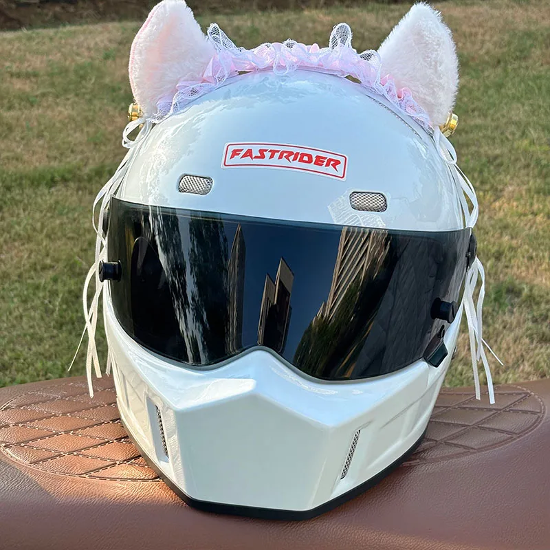 

Автомобильный мотоциклетный шлем, милые плюшевые украшения для кошачьих ушей, внедорожный мотоцикл, анфас, аксессуары для внедорожного шлема, наклейки для ролевых игр