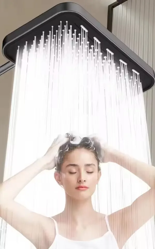 New 360mm Big Panel Large Flow Supercharge Rainfall Ceiling Mounted Shower Head 360 Rotation High Pressure Bathroom Shower