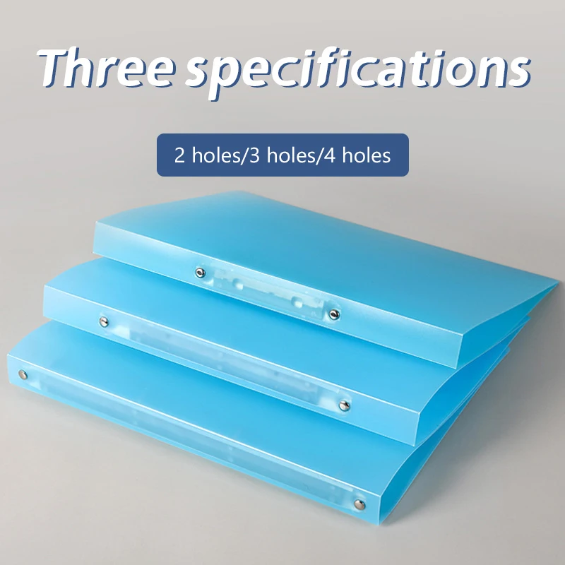 1PCS A4 Perforated โฟลเดอร์ Candy-สีโปร่งใส O-รูป 2-hole, 3-hole, 4-hole กันน้ําแฟ้มโฟลเดอร์ Binder