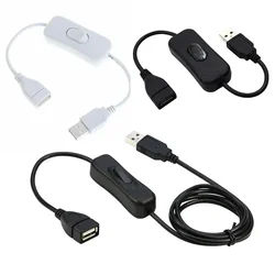 USB Switch Cable with ON/OFF Extension Cable 28cm 1m for 5V LED Strip Light String USB Gadget Power Supply Device Tools 304 303
