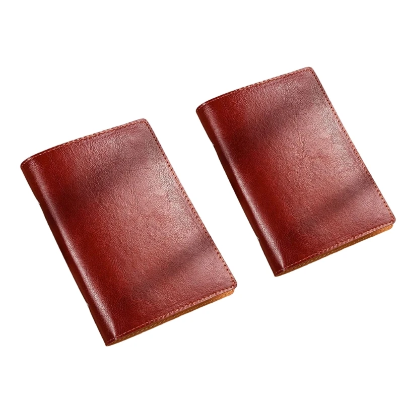 

C7AB Loose Writing Journal with PU Leather Cover, Lined Paper Pages and Page Change Design for Daily Writing