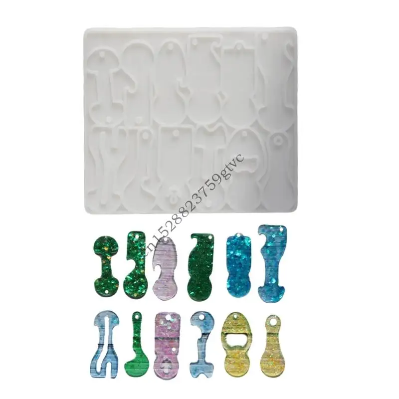 

D0UF Reusable Silicone Trolley Tokens Mould Flexible Resin Keychain Crafting Tool for Homemade Decoration Projects Supplies
