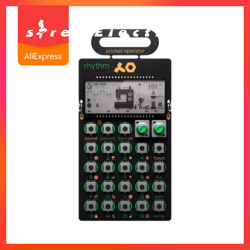 PO-12 Teenage Engineering Pocket Operator Rhythm Drum Machine And Sequencer with Parameter Locks Punch-In Effects Music Producti