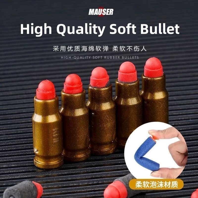 Children's Soft Bullet Gun Ejection Shell Mauser Toy Guns Retro M1932 Wooden Box Model Boy Simulation Props