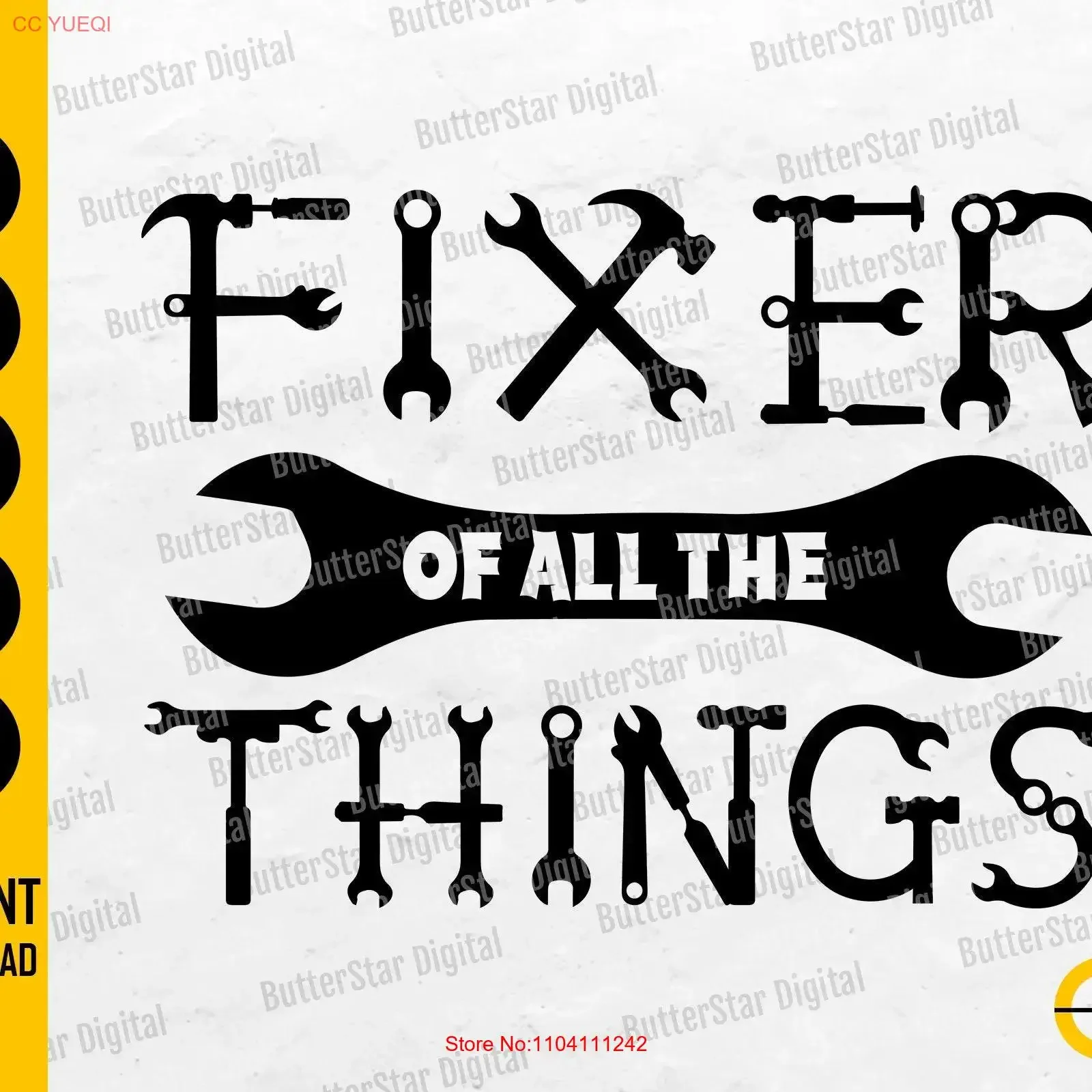 Fijador de todas las cosas SVG Mr Fix It divertida camiseta para hombre calcomanía plantilla de vinilo Cricut Cut archivo Clipart Vector Digital Dxf Png