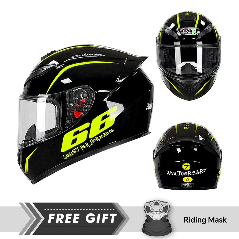 

Motorcycle Helmets Comfortable Ventilation Safety Riding Full Face Helmet Four Seasons DOT Approved Full Cover Helmet