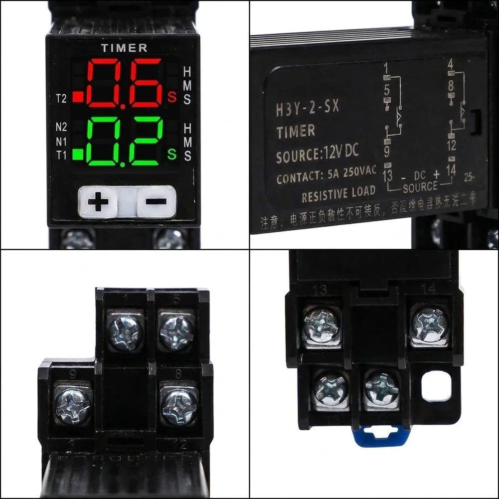 LED Display Relay 8 X 6 X 3 Cm Digital Time Relay 14-pin Model Time Relay 5A 250VAC for contact Capacity 8-pin Model Time Relay