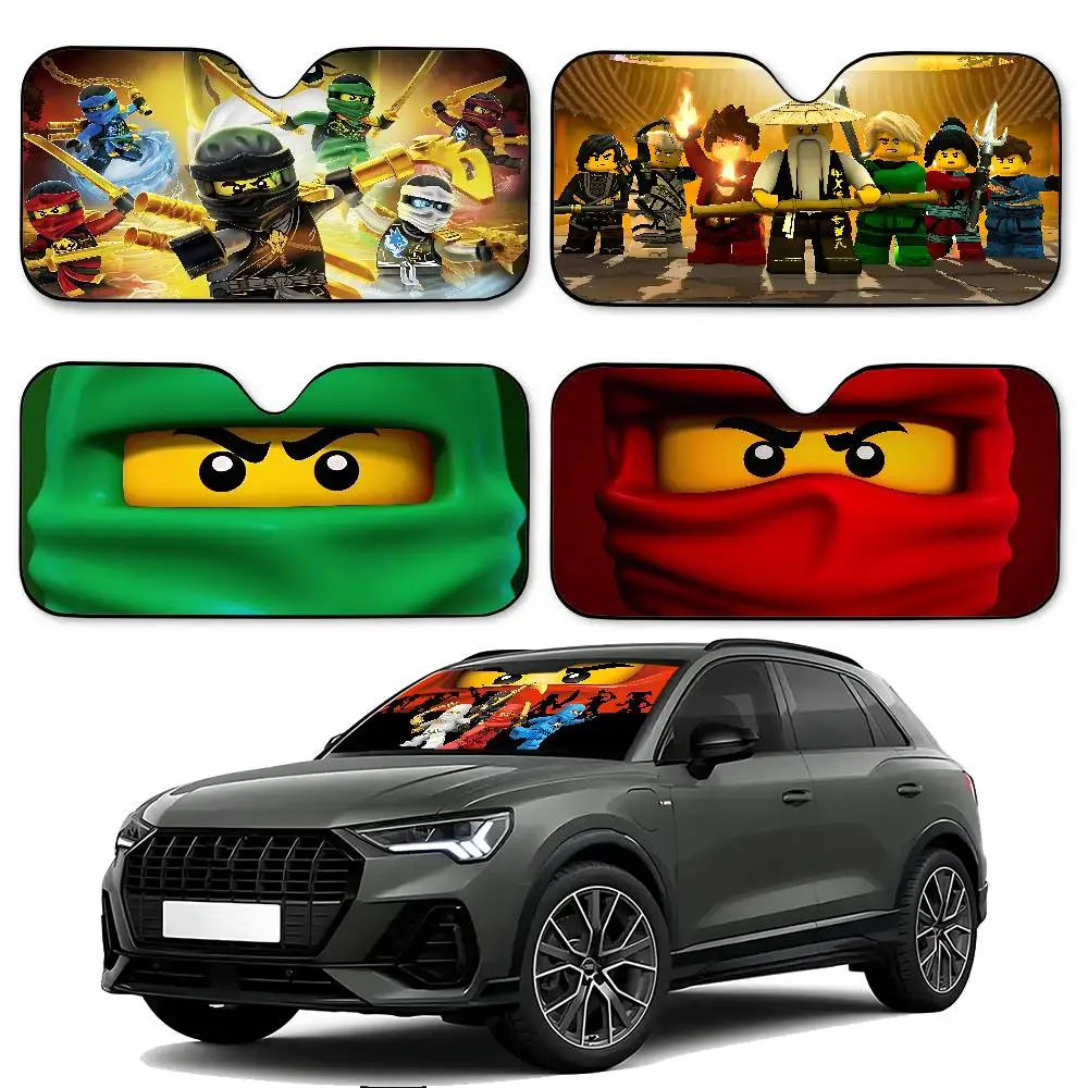 Cute-E-nInjagoS-Cartoon Stylish And Trendy Windshield Sunshade, Car Windshield Cover, Car Sunshade Curtain, Car Sun Protection