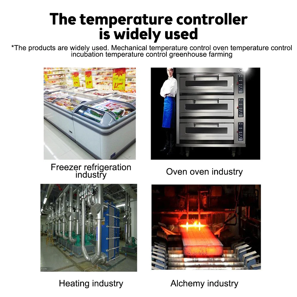 Dual Digital OTY-1000 temperature controller AC220V K-type thermocouple Relay Output Thermostat Heater with Probe Home Fridge