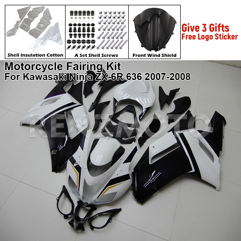 

Для Kawasaki Ninja ZX-6R 636 2007-08 обтекатель мотоцикла, комплект кузова, украшение, пластиковая защитная пластина, аксессуары, корпус K0607-117a