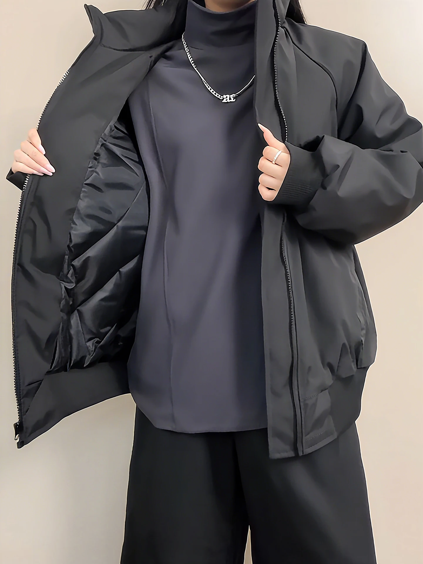 

American Sle Tee-Proof Pilot Jaet Thiened Cotton Coat Men's Winter High Sensation Stand Collar Workwear Baseball Outfit