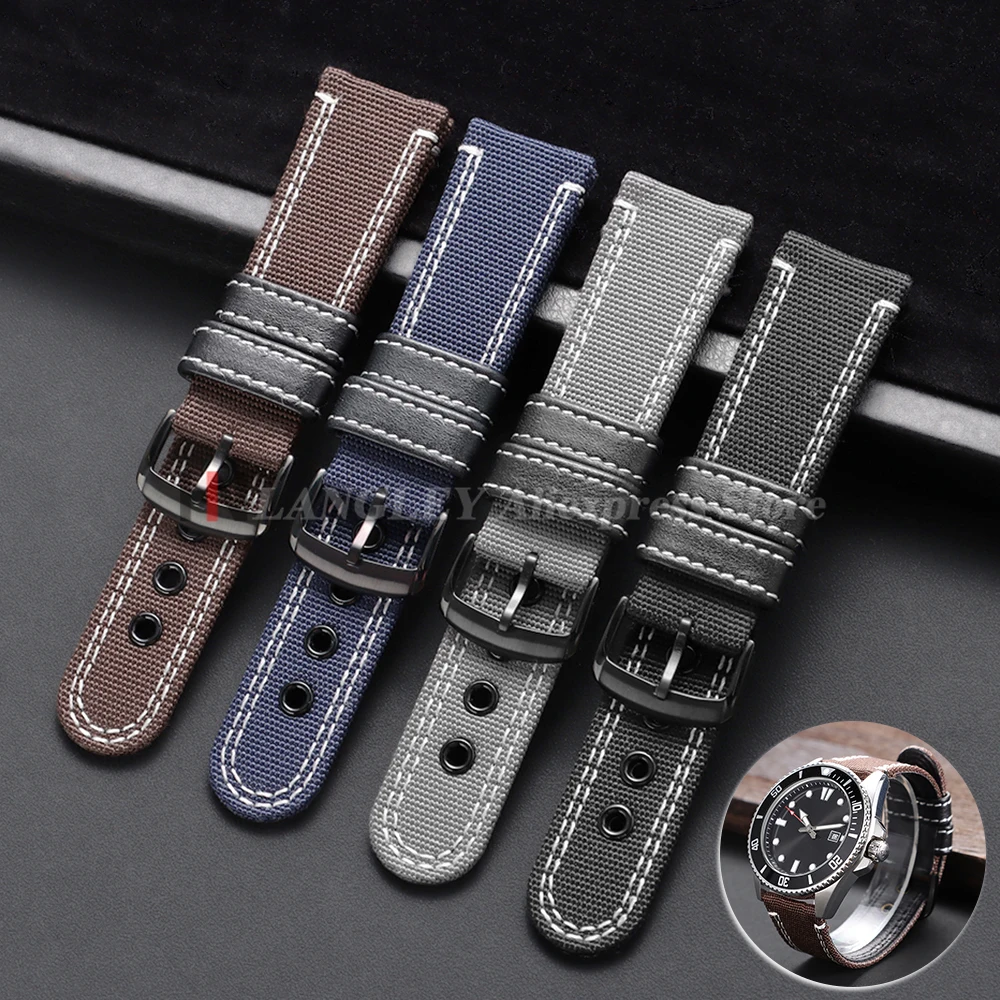 Neue Männer Nylon Armband 20mm 22mm 24mm für Omega für Seiko Tauchen Leder Armband Ersatz Sport männer Frauen Armbänder