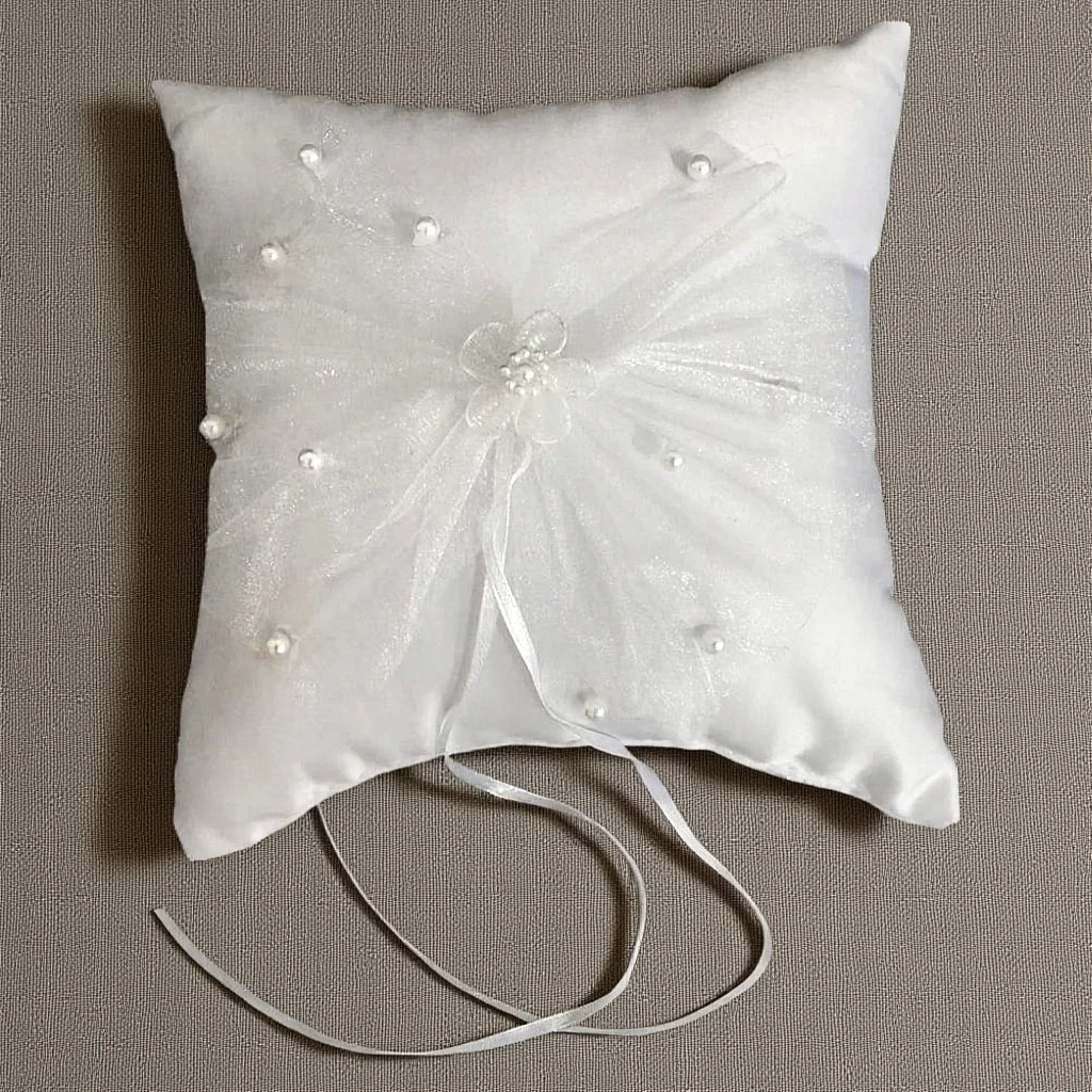 

Pillow Elegant Compact Bridal Cushion For Wedding Ceremony Ivory Ring Bearer Pillow Ring Cushion Wedding Decor