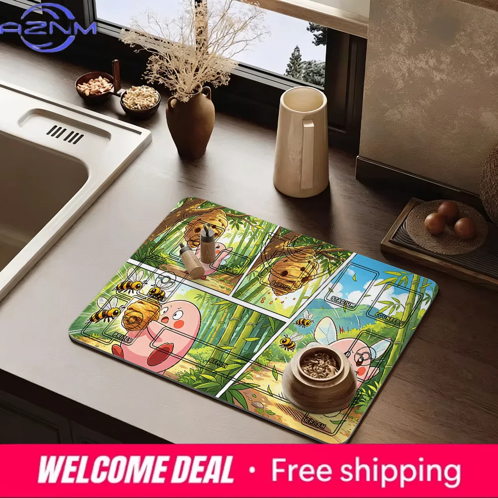 Bamboo Forest Bees Attack Kirby Playmat Large Non-Slip Gaming Mouse Pad