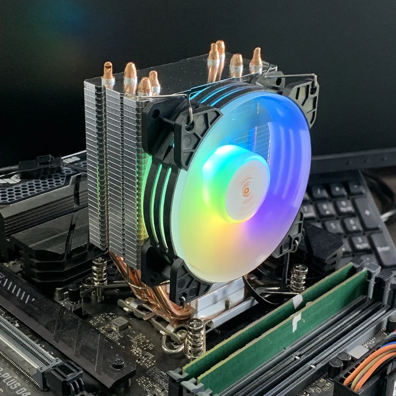 Enfriador de Aire para CPU 1200 5V 3PIN ARGB, Ventilador de Refrigeración para Intel LGA 1150 1151 1700 1156 1155 1366 2011 X79 X99 1851, 4 Tubos de Calor