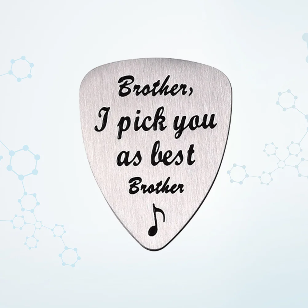 High Quality Hand Carved Guitar Pick I Pick You As Best Letters Engraved Titanium Steel Suitable for Guitar Bass