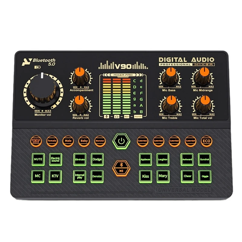 

Звуковая карта B04C-V90, профессиональный аудиоконденсаторный микрофон, студийный микрофон для пения для караоке, запись подкастов, прямая трансляция