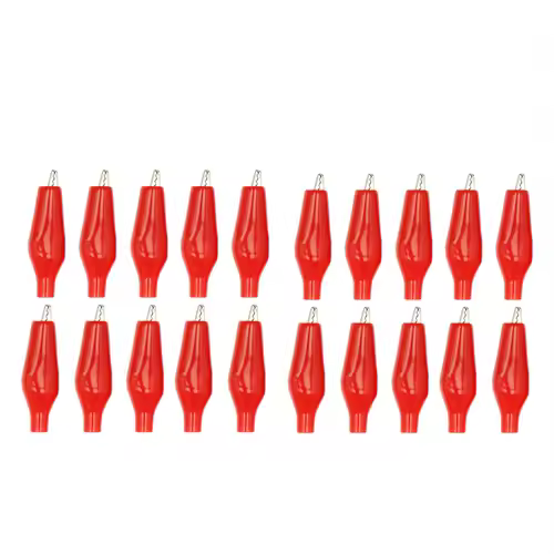 20 Pcs Crocodile type Clip 28MM Black Red Blue Black Yellow Soft Plastic Coated Testing Probe Mini Alligator Test Clips - Image 7