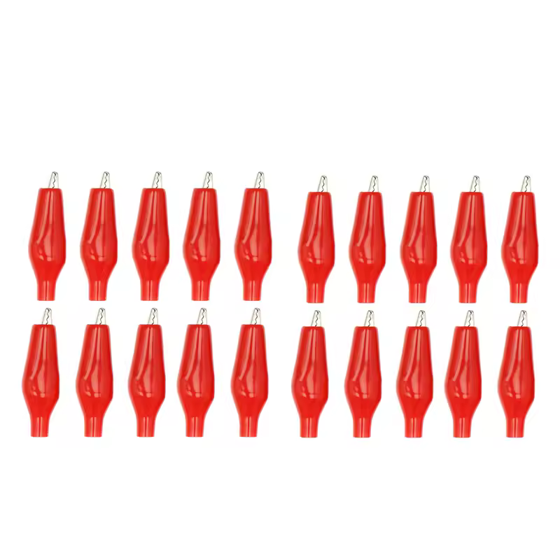 20 Pcs Crocodile type Clip 28MM Black Red Blue Black Yellow Soft Plastic Coated Testing Probe Mini Alligator Test Clips - Image 7