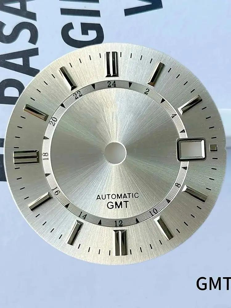31MM GS dial size is suitable for NH34 caliber modified GMT four-pointer dial watch tools with GS logo moving accessories