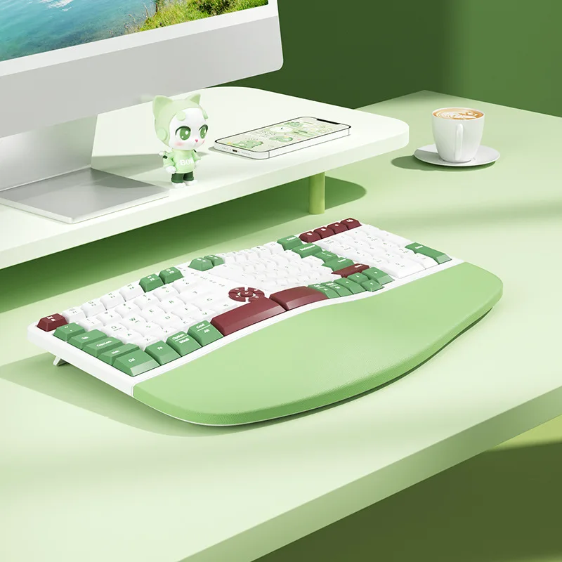 

B.O.W Ergonomic 2.4G Wireless Keyboard Comfortable Natural Typing,Palm Rest,Multi-Device Bluetooth Keyboard for Laptop PC