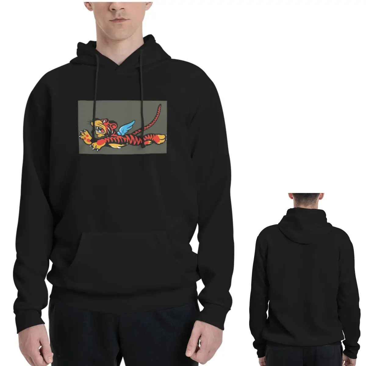 Flying Tigers Emblem Hoodies Men's Women Casual Pullover Sweatshirts Hip Hop Long Sleeve Hooded Autumn Winter