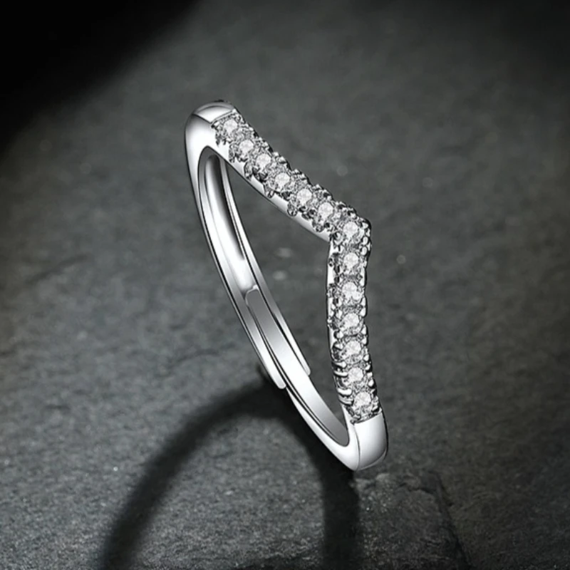Ring aus 925er-Sterlingsilber mit glänzendem Zirkon für Damen, Hochzeitsschmuck, Silberbänder, feines Modegeschenk, Party, hochwertiger Ring