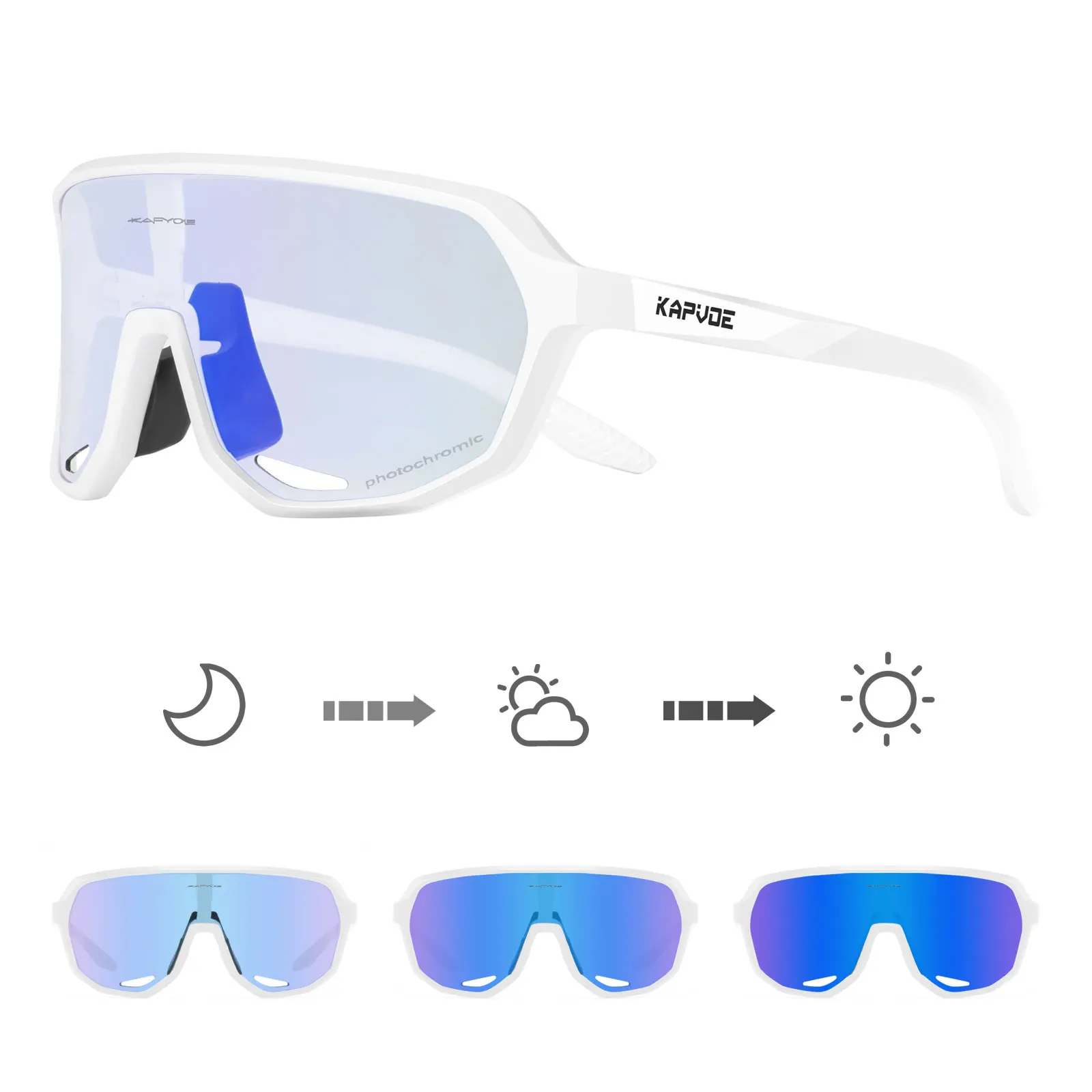 KAPVOE Outdoor Sport Meekleurende Fietsen Zonnebril UV400 Racefiets Fietsbril voor Mannen Vrouwen MTB Rijden Fietsbril