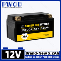 Grade A Gokwh Sodium-ion Motorcycle Battery Pack 12V 3.9AH 5.2AH High Power 150CCA Starter SIB Battery for Scooter UTV  ATV