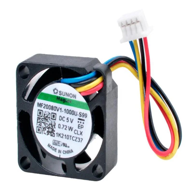 Wholesale: MF20080V1-1000U-S99 2cm 2008 5V 0.72W 4-wire pwm temperature-controlled miniature cooling fan